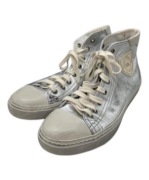 Saint Laurent Paris（サンローランパリ）Saint Laurent Paris (サンローランパリ) レザーハイカットスニーカー シルバー サイズ:39の古着・服飾アイテム