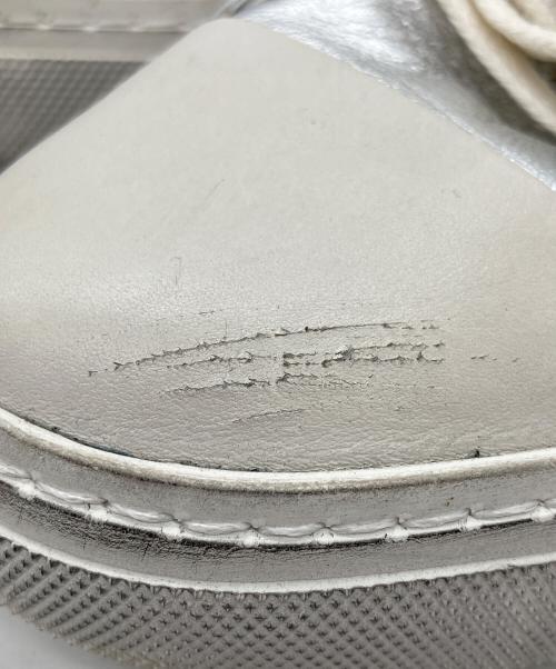 Saint Laurent Paris（サンローランパリ）Saint Laurent Paris (サンローランパリ) レザーハイカットスニーカー シルバー サイズ:39の古着・服飾アイテム