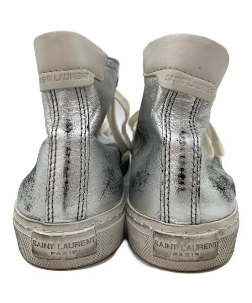 Saint Laurent Paris（サンローランパリ）Saint Laurent Paris (サンローランパリ) レザーハイカットスニーカー シルバー サイズ:39の古着・服飾アイテム