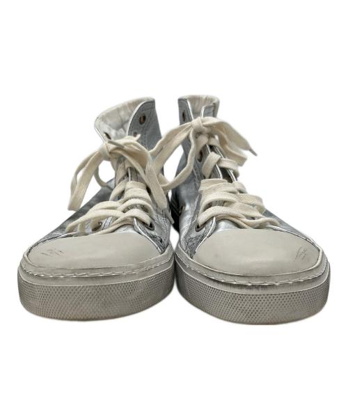 Saint Laurent Paris（サンローランパリ）Saint Laurent Paris (サンローランパリ) レザーハイカットスニーカー シルバー サイズ:39の古着・服飾アイテム