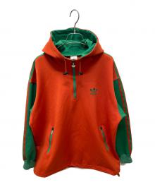 adidas（アディダス）の古着「80S ハーフジッププルオーバーパーカー」｜オレンジ×グリーン