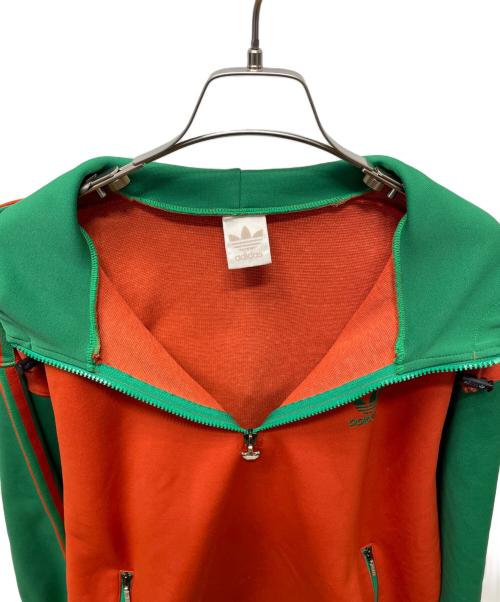 adidas（アディダス）adidas (アディダス) プルオーバーパーカー オレンジ×グリーン サイズ:Lの古着・服飾アイテム