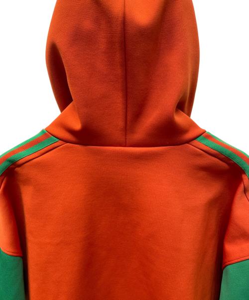 adidas（アディダス）adidas (アディダス) プルオーバーパーカー オレンジ×グリーン サイズ:Lの古着・服飾アイテム