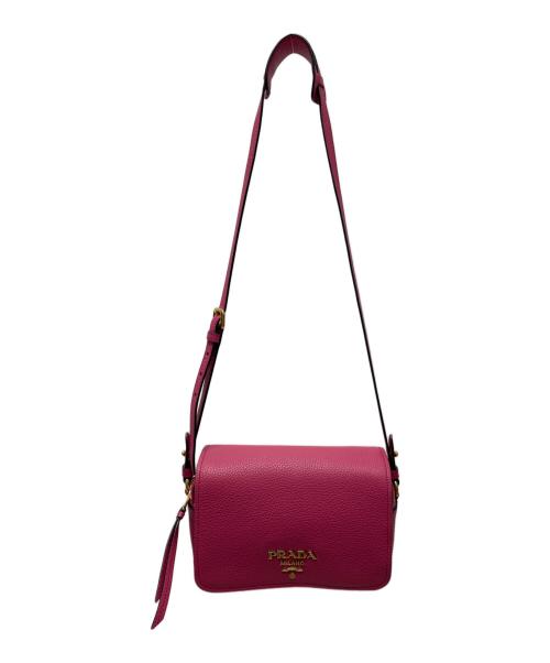 PRADA（プラダ）PRADA (プラダ) レザーショルダーバッグ ショッキングピンクの古着・服飾アイテム