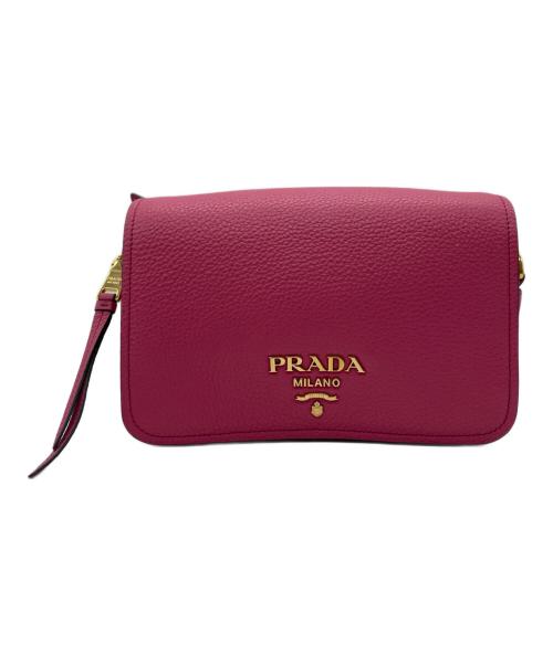 PRADA（プラダ）PRADA (プラダ) レザーショルダーバッグ ショッキングピンクの古着・服飾アイテム