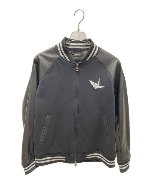 1PIU1UGUALE3 RELAX（ウノピゥウノウグァーレトレ リラックス）1piu1uguale3 relax (ウノピゥウノウグァーレトレ リラックス) スタジャン ブラック サイズ:Lの古着・服飾アイテム