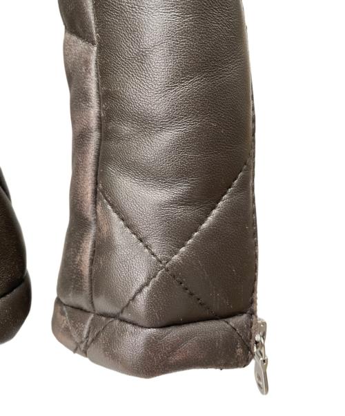 NO ID.（ノーアイディー）NO ID. (ノーアイディー) 21AW レザーキルティングPRIMALOFTフーデッドBLZ ブラウン サイズ:Sの古着・服飾アイテム