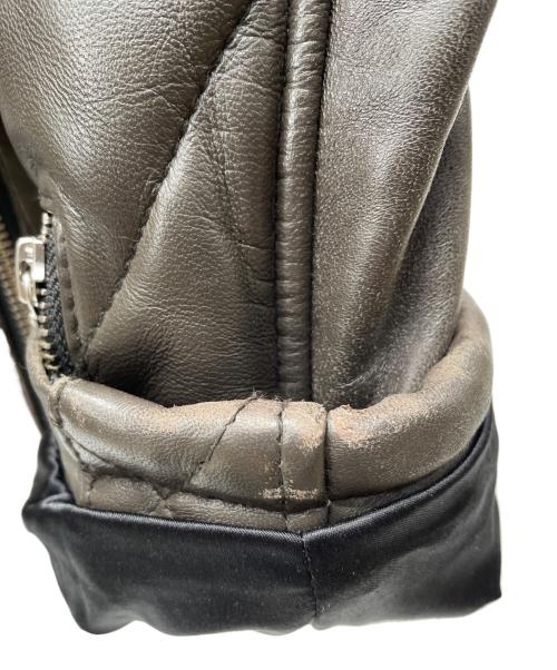 NO ID.（ノーアイディー）NO ID. (ノーアイディー) 21AW レザーキルティングPRIMALOFTフーデッドBLZ ブラウン サイズ:Sの古着・服飾アイテム