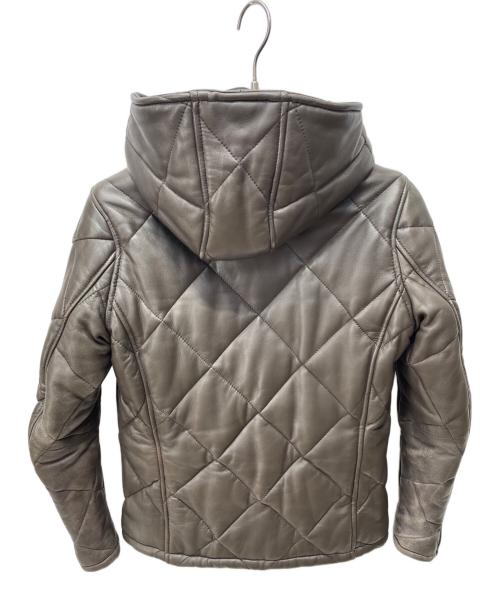 NO ID.（ノーアイディー）NO ID. (ノーアイディー) 21AW レザーキルティングPRIMALOFTフーデッドBLZ ブラウン サイズ:Sの古着・服飾アイテム