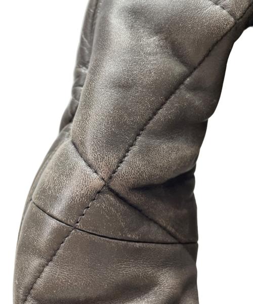 NO ID.（ノーアイディー）NO ID. (ノーアイディー) 21AW レザーキルティングPRIMALOFTフーデッドBLZ ブラウン サイズ:Sの古着・服飾アイテム