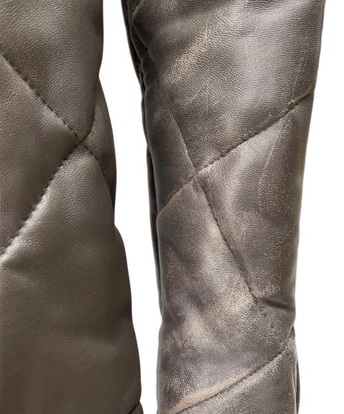 NO ID.（ノーアイディー）NO ID. (ノーアイディー) 21AW レザーキルティングPRIMALOFTフーデッドBLZ ブラウン サイズ:Sの古着・服飾アイテム