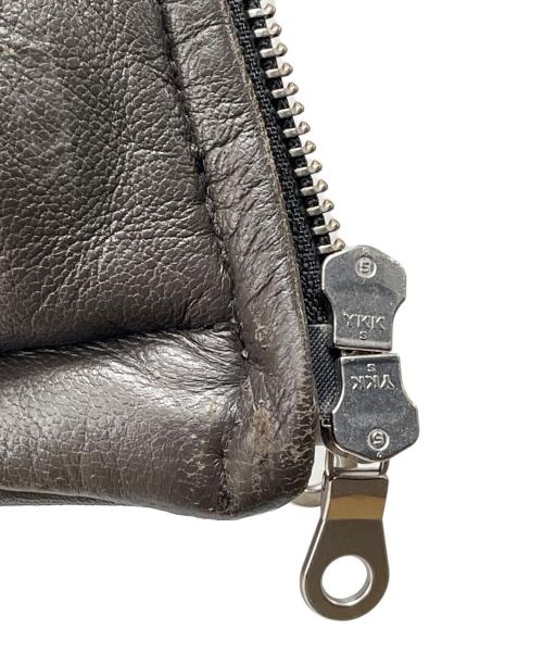 NO ID.（ノーアイディー）NO ID. (ノーアイディー) 21AW レザーキルティングPRIMALOFTフーデッドBLZ ブラウン サイズ:Sの古着・服飾アイテム