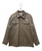 CALEEキャリー）の古着「Cotton twill L/S wappen work shirt」｜オリーブ