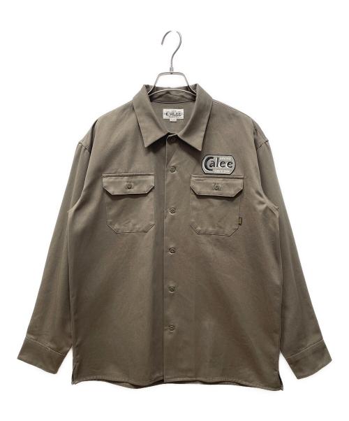 CALEE（キャリー）CALEE (キャリー) Cotton twill L/S wappen work shirt オリーブ サイズ:Mの古着・服飾アイテム