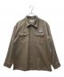 CALEE（キャリー）の古着「Cotton twill L/S wappen work shirt」｜オリーブ