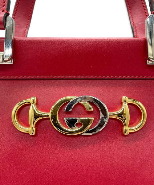 GUCCI（グッチ）GUCCI (グッチ) ズゥミ トップハンドルバッグ レッドの古着・服飾アイテム