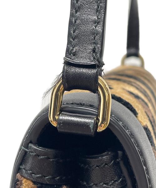DOLCE & GABBANA（ドルチェ＆ガッバーナ）DOLCE & GABBANA (ドルチェ＆ガッバーナ) ベルベット レオパードプリント ドルチェバッグ ブラウン×ブラックの古着・服飾アイテム