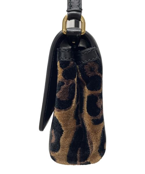 DOLCE & GABBANA（ドルチェ＆ガッバーナ）DOLCE & GABBANA (ドルチェ＆ガッバーナ) ベルベット レオパードプリント ドルチェバッグ ブラウン×ブラックの古着・服飾アイテム