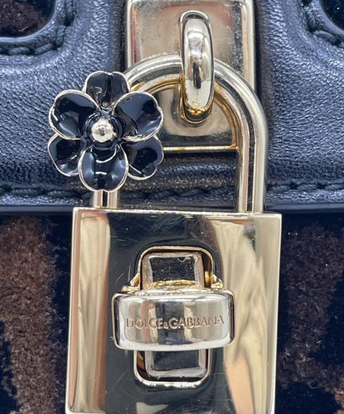 DOLCE & GABBANA（ドルチェ＆ガッバーナ）DOLCE & GABBANA (ドルチェ＆ガッバーナ) ベルベット レオパードプリント ドルチェバッグ ブラウン×ブラックの古着・服飾アイテム