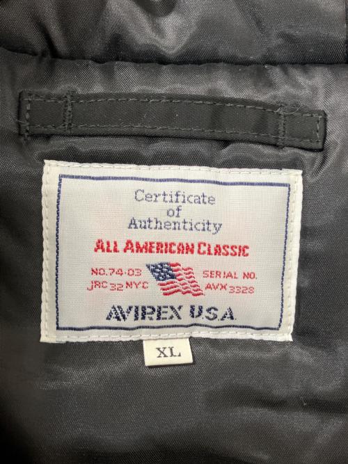 AVIREX（アヴィレックス）AVIREX (アヴィレックス) 783-4252050　ミリタリージャケット ブラック サイズ:XLの古着・服飾アイテム