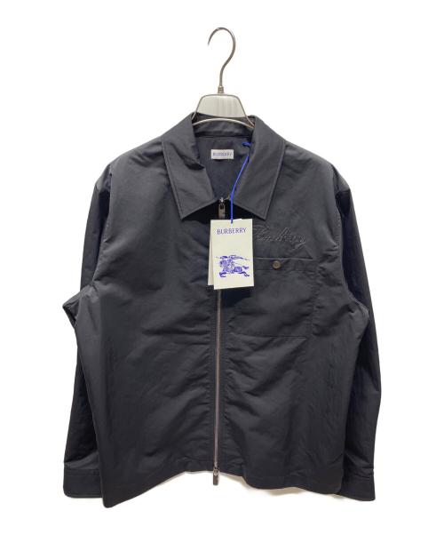 BURBERRY（バーバリー）BURBERRY (バーバリー) ナイロン ジップ オーバーシャツ ブラック サイズ:Mの古着・服飾アイテム