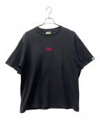 A BATHING APE×stussyアベイシングエイプ×ステューシー）の古着「半袖カットソー」｜ブラック×レッド