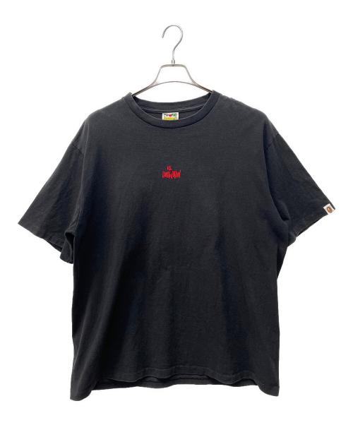 A BATHING APE（アベイシングエイプ）A BATHING APE (アベイシングエイプ) stussy (ステューシー) 半袖カットソー ブラック×レッド サイズ:2XLの古着・服飾アイテム