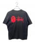 A BATHING APE (アベイシングエイプ) stussy (ステューシー) 半袖カットソー ブラック×レッド サイズ:2XL：10000円