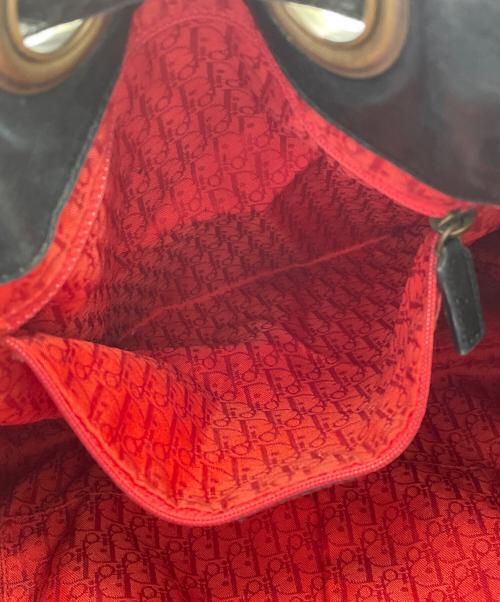 Christian Dior（クリスチャン ディオール）Christian Dior (クリスチャン ディオール) カナージュ レザー巾着ショルダーバッグ ブラックの古着・服飾アイテム