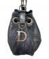 Christian Dior (クリスチャン ディオール) カナージュ レザー巾着ショルダーバッグ ブラック：40000円