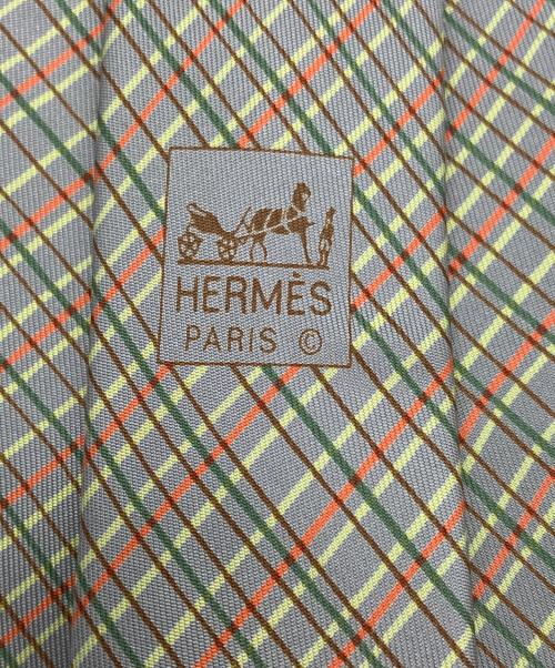 HERMES（エルメス）HERMES (エルメス) ネクタイ ベージュ×オレンジ×グリーン サイズ:不明の古着・服飾アイテム