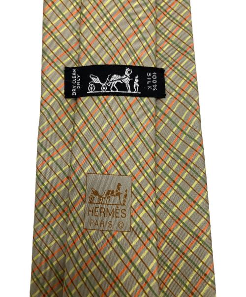 HERMES（エルメス）HERMES (エルメス) ネクタイ ベージュ×オレンジ×グリーン サイズ:不明の古着・服飾アイテム