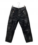 THUG CLUBサグ クラブ）の古着「Leave a Trace Denim Pants」｜ブラック