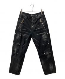 THUG CLUB（サグ クラブ）の古着「Leave a Trace Denim Pants 」｜ブラック
