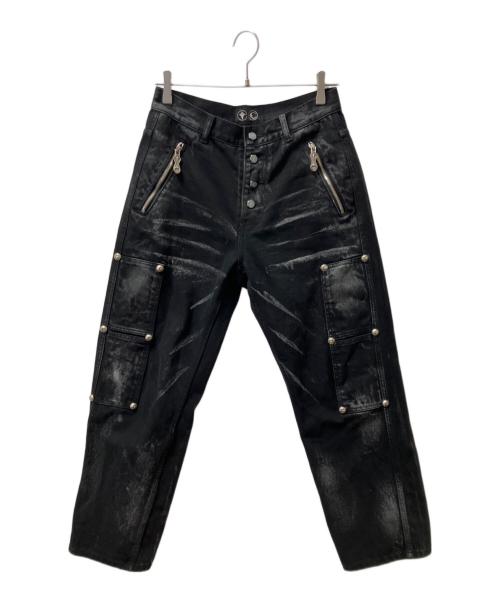 THUG CLUB（サグ クラブ）THUG CLUB (サグ クラブ) Leave a Trace Denim Pants  ブラック サイズ:1の古着・服飾アイテム