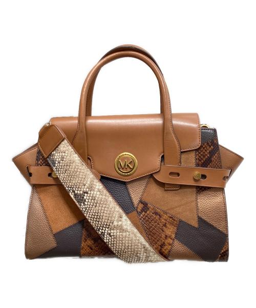 MICHAEL KORS（マイケル・コース）MICHAEL KORS (マイケル・コース) レザーショルダーバッグ ブラウンの古着・服飾アイテム