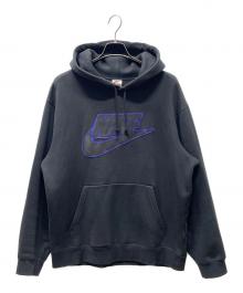 NIKE×SUPREME（ナイキ×シュプリーム）の古着「Leather Applique Hooded Sweatshirt」｜ブラック