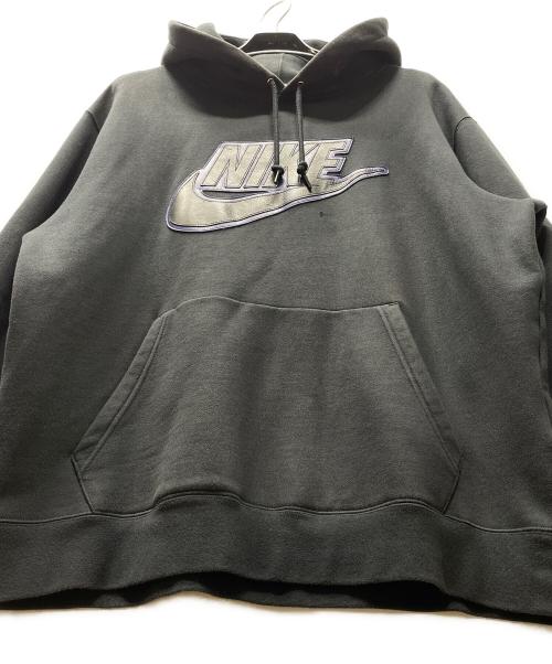 NIKE（ナイキ）NIKE (ナイキ) SUPREME (シュプリーム) Leather Applique Hooded Sweatshirt ブラック サイズ:Lの古着・服飾アイテム
