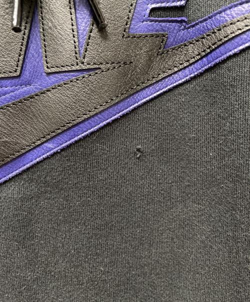 NIKE（ナイキ）NIKE (ナイキ) SUPREME (シュプリーム) Leather Applique Hooded Sweatshirt ブラック サイズ:Lの古着・服飾アイテム