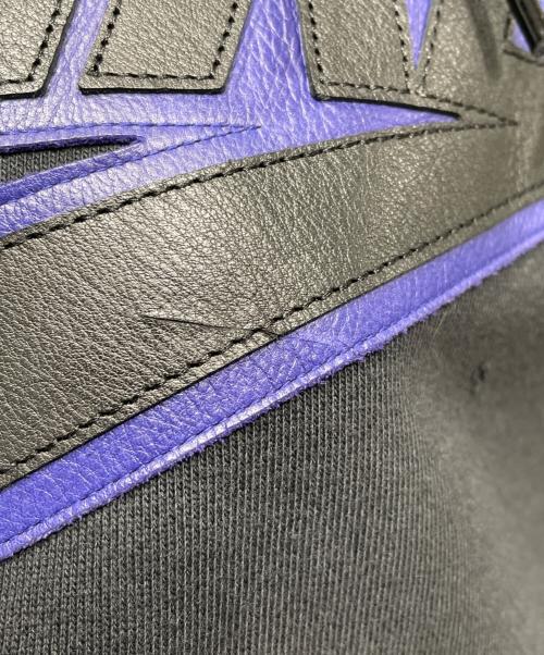 NIKE（ナイキ）NIKE (ナイキ) SUPREME (シュプリーム) Leather Applique Hooded Sweatshirt ブラック サイズ:Lの古着・服飾アイテム