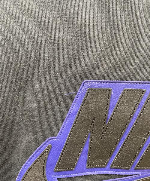 NIKE（ナイキ）NIKE (ナイキ) SUPREME (シュプリーム) Leather Applique Hooded Sweatshirt ブラック サイズ:Lの古着・服飾アイテム