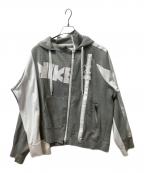 sacai×NIKEサカイ×ナイキ）の古着「SACAI DOUBLE ZIP HOODIE」｜グレー×ホワイト