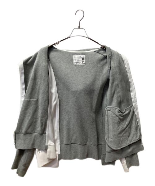 sacai（サカイ）sacai (サカイ) NIKE (ナイキ) SACAI DOUBLE ZIP HOODIE グレー×ホワイト サイズ:XLの古着・服飾アイテム