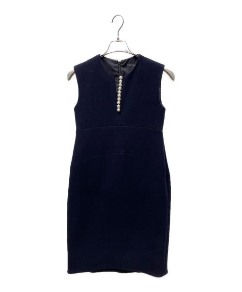 YOKO CHAN（ヨーコチャン）YOKO CHAN (ヨーコチャン) ノースリーブワンピース ネイビー サイズ:38の古着・服飾アイテム