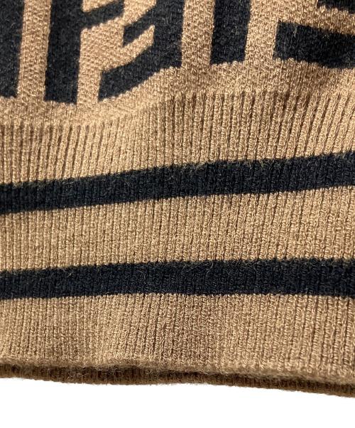 FENDI KIDS（フェンディ キッズ）FENDI KIDS (フェンディ キッズ) FFロゴ 薄手ニット ベージュ×ブラック サイズ:12+の古着・服飾アイテム