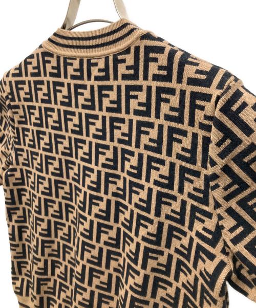 FENDI KIDS（フェンディ キッズ）FENDI KIDS (フェンディ キッズ) FFロゴ 薄手ニット ベージュ×ブラック サイズ:12+の古着・服飾アイテム