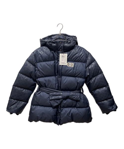 COACH（コーチ）COACH (コーチ) シグネチャー ジャカード ダウン ピロー ジャケット ネイビー サイズ:S 未使用品の古着・服飾アイテム