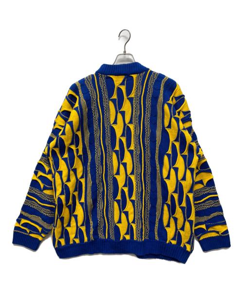 Coogi（クージー）Coogi (クージー) 厚手ニット ブルー×イエロー サイズ:3XLの古着・服飾アイテム