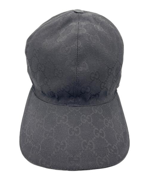 GUCCI（グッチ）GUCCI (グッチ) ウェブ ストライプ GG ベースボールキャップ ブラック サイズ:L(59cm)の古着・服飾アイテム