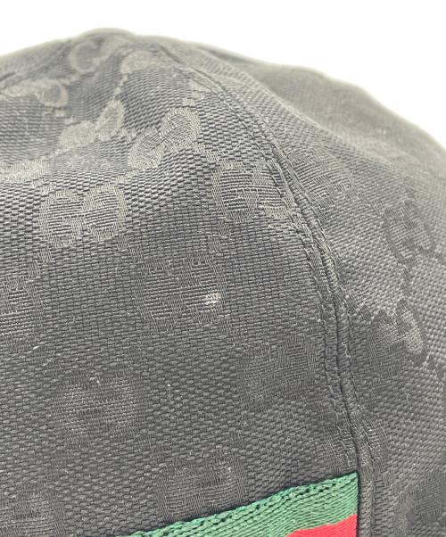 GUCCI（グッチ）GUCCI (グッチ) ウェブ ストライプ GG ベースボールキャップ ブラック サイズ:L(59cm)の古着・服飾アイテム